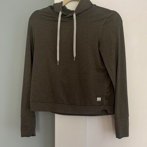 Olive Green Vuori Halo Hoodie with Drawstrings